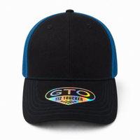 GTO 112 Trucker Hat with Ventilated Comfort and Adjustable Fit thumbnail 99 black aqua front