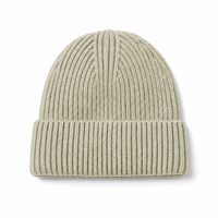 Premium Merino Wool Beanie with Cuff – Soft & Warm Knit Hat thumbnail 59 stone marle front