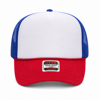 Ottocap 39165 High Crown Foam trucker with rope thumbnail 147 red white royal front