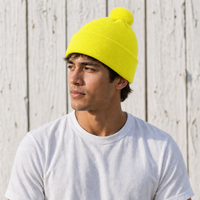 FLEX Acrylic POM POM BEANIE thumbnail 63 flouro yellow moodboard