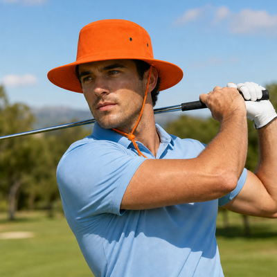 Luminescent Wide Brim Safety Hat with Adjustable Chin Strap
