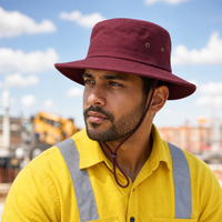 Brushed Heavy Cotton Wide Brim Hat with Adjustable Chin Strap thumbnail 31