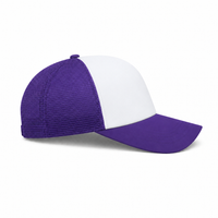 Rapper Flex High Crown Trucker Cap with Mesh Panels thumbnail 76 purple hat white front right