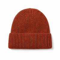 Premium Merino Wool Beanie with Cuff – Soft & Warm Knit Hat thumbnail 27 rust front