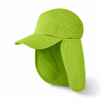 7504 Flex Cotton Legionnaire Caps with Adjustable Velcro Strap thumbnail 6 lime angle