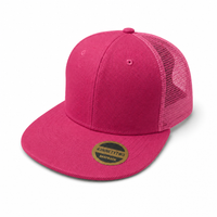 Urban Flex Twill Flat Peak Trucker Cap with Adjustable Snapback thumbnail 5 pink angle