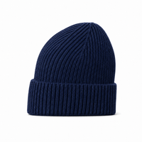 Premium Merino Wool Beanie with Cuff – Soft & Warm Knit Hat thumbnail 131 navy left