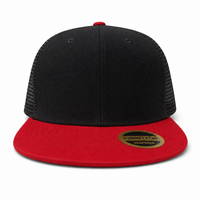 Urban Flex Twill Flat Peak Trucker Cap with Adjustable Snapback thumbnail 37 red/black front