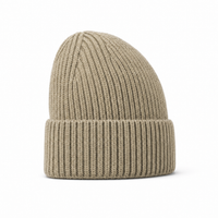 Premium Merino Wool Beanie with Cuff – Soft & Warm Knit Hat thumbnail 21 khakhi right