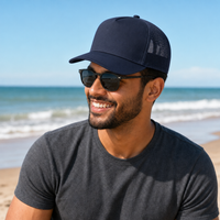 Ottocap 32285 A-Frame 5-Panel Mesh Back Trucker Hat thumbnail 32 navy moodboard