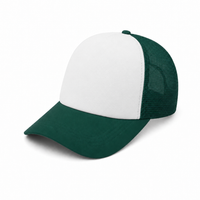 Rapper Flex High Crown Trucker Cap with Mesh Panels thumbnail 186 bottle green white front angle