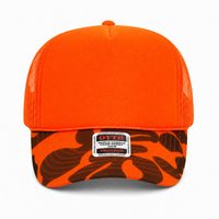 Ottocap 39165 High Crown Foam trucker with rope thumbnail 239 neon camo orange front