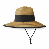 Natural Wide Brim Straw Hats with Adjustable Fit thumbnail 12 black right