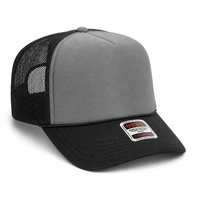 Ottocap 39165 High Crown Foam trucker with rope thumbnail 157 black gray charcoal gray angle