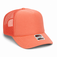 Ottocap 39165 High Crown Foam trucker with rope thumbnail 60 coral angle