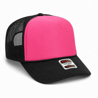 Ottocap 39165 High Crown Foam trucker with rope thumbnail 208 black neon pink black angle