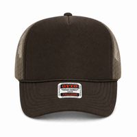 Ottocap 39165 High Crown Foam trucker with rope thumbnail 89 dark brown dark brown khakhi front