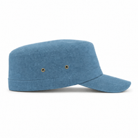 Premium Hemp Military Cap thumbnail 32 steel blue right