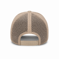 GTO Enzyme Washed Destroyed Trucker Cap with Mesh Back thumbnail 14 khakhi back