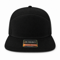 R168 Trucker Hat with Breathable Mesh and Adjustable Fit thumbnail 50 black front