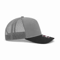 Ottocap 32285 A-Frame 5-Panel Mesh Back Trucker Hat thumbnail 100 black grey right