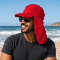 7504 Flex Cotton Legionnaire Caps with Adjustable Velcro Strap thumbnail 71 red moodboard