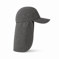 7504 Flex Cotton Legionnaire Caps with Adjustable Velcro Strap thumbnail 52 charcoal right