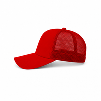 Rapper Flex High Crown Trucker Cap with Mesh Panels thumbnail 122 red left