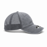 GTO Enzyme Washed Trucker Cap with Adjustable Mesh Back thumbnail 70 grey right