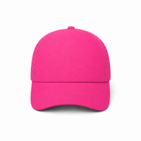 Rapper Flex High Crown Trucker Cap with Mesh Panels thumbnail 188 hot pink front