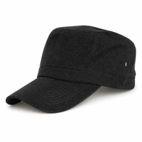 Premium Hemp Military Cap thumbnail 41 black angle