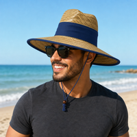 Natural Wide Brim Straw Hats with Adjustable Fit thumbnail 32 navy moodboard