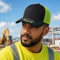 GTO 112 Trucker Hat with Ventilated Comfort and Adjustable Fit thumbnail 8 black lime moodboard