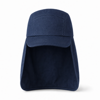 7504 Flex Cotton Legionnaire Caps with Adjustable Velcro Strap thumbnail 58 navy front