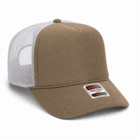 Ottocap 39165 High Crown Foam trucker with rope thumbnail 94 dark khakhi dark khakhi white angle