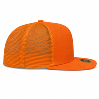 Urban Flex Twill Flat Peak Trucker Cap with Adjustable Snapback thumbnail 15 orange right