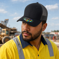 GTO 112 Trucker Hat with Ventilated Comfort and Adjustable Fit thumbnail 185 black charcoal moodboard