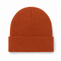 Flex Acrylic Beanie - Comfortable 100% Acrylic Knit Hat thumbnail 5 rust front