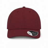 Breezy Lightweight Ventilated Nylon Cap with PVC Closure thumbnail 9 burgundy front