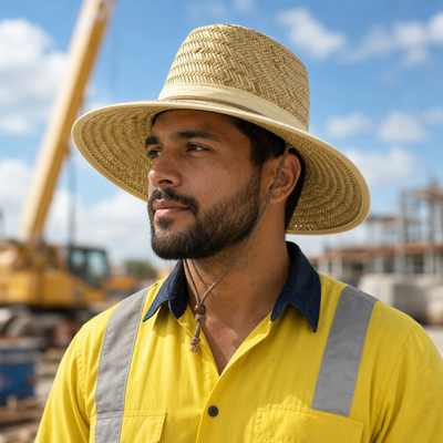 Premium Wide Brim Straw Hat with Adjustable Toggle in Natural