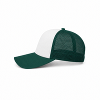 Rapper Flex High Crown Trucker Cap with Mesh Panels thumbnail 183 bottle green white front left