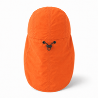 Flex 4057 Water Resistant Legionnaire Caps with Adjustable Strap thumbnail 65 flouro orange back