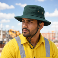 Brushed Heavy Cotton Wide Brim Hat with Adjustable Chin Strap thumbnail 15