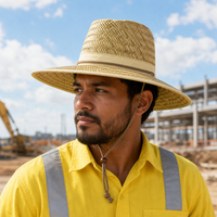 Premium Wide Brim Straw Hat with Adjustable Toggle in Natural thumbnail 7 natural moodboard