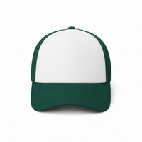 Rapper Flex High Crown Trucker Cap with Mesh Panels thumbnail 182 bottle green white front front