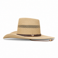 Classic Cowboy Straw Hat with Wide Brim - S/M & M/L Sizes thumbnail 3