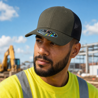 GTO 112 Trucker Hat with Ventilated Comfort and Adjustable Fit thumbnail 136 loden black moodboard