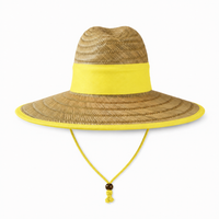 Natural Wide Brim Straw Hats with Adjustable Fit thumbnail 47 yellow back