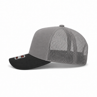 Ottocap 32285 A-Frame 5-Panel Mesh Back Trucker Hat thumbnail 99 black grey left