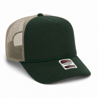Ottocap 39165 High Crown Foam trucker with rope thumbnail 84 dark green dark green khakhi angle